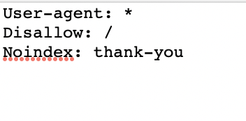 noindex thank you robots